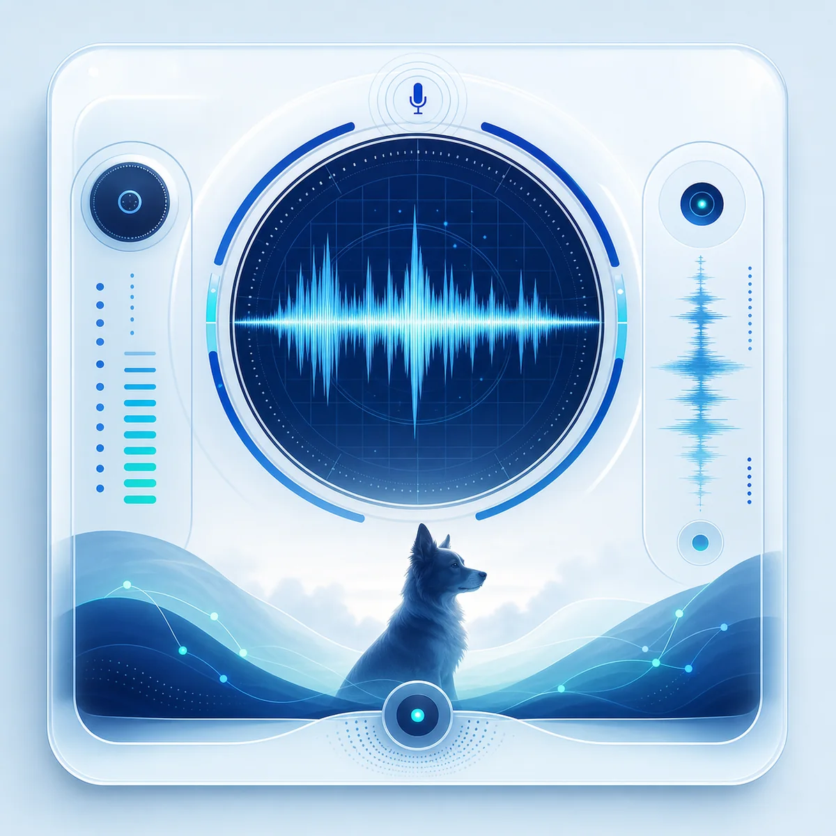 Drawn scanner-style bark waveform panel for an attention or contact context read